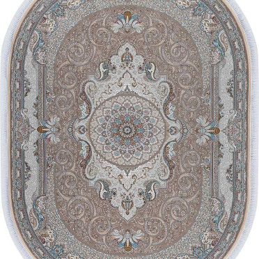 Иранский ковер овальный Iran Mashad 1500 G144 (Акрил, бежевый)