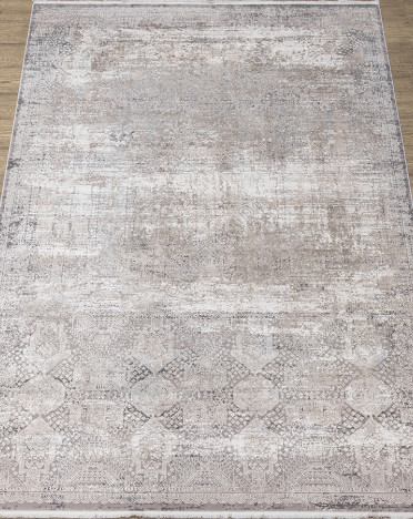 Ковер турецкий M204D Olimpos (Акрил, Эвкалиптовый шелк, бежевый, серый)