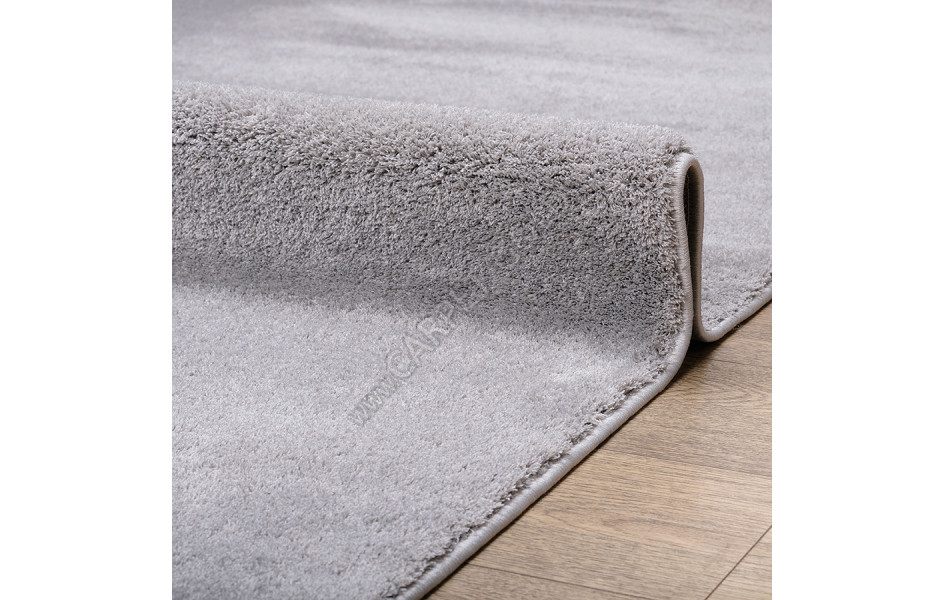 Пушистый серый ковер ДИЗАЙН 47002 ЦВЕТ 45255 Софт овал длинный ворс