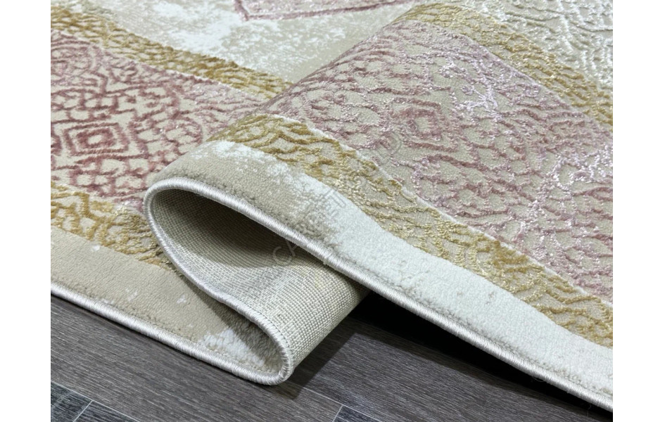 Розовый ковер A3582A_IVORY PINK Lowa овал