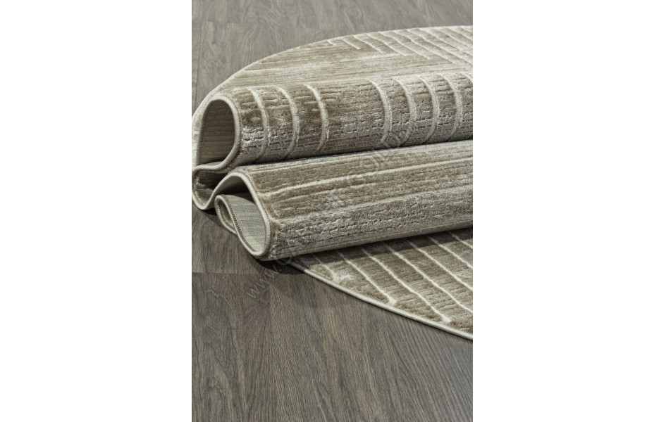 Ковер E256AL - BROWN / BEIGE - Овал - коллекция SIROCCO